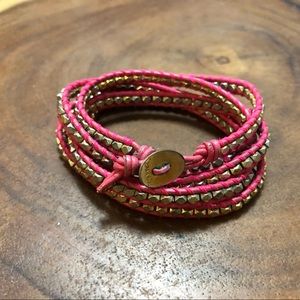 Pink Chan Luu Leather Wrap Bracelet